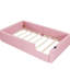 Lit simple rembourré rose avec garde-corps et charge - confortable pour la lecture au lit, garde-corps doux de taille stable, facile à assembler seul