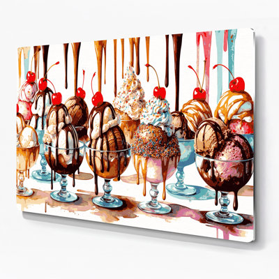 Dessert Sundae, art mural en métal blanc