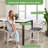 Set of 2 360° Swivel Bar Stools with Rubber Wood Frame and Ergonomic Backrest and Footrest