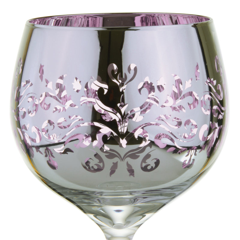 Filigree Gin Glasses, Pink/Silver