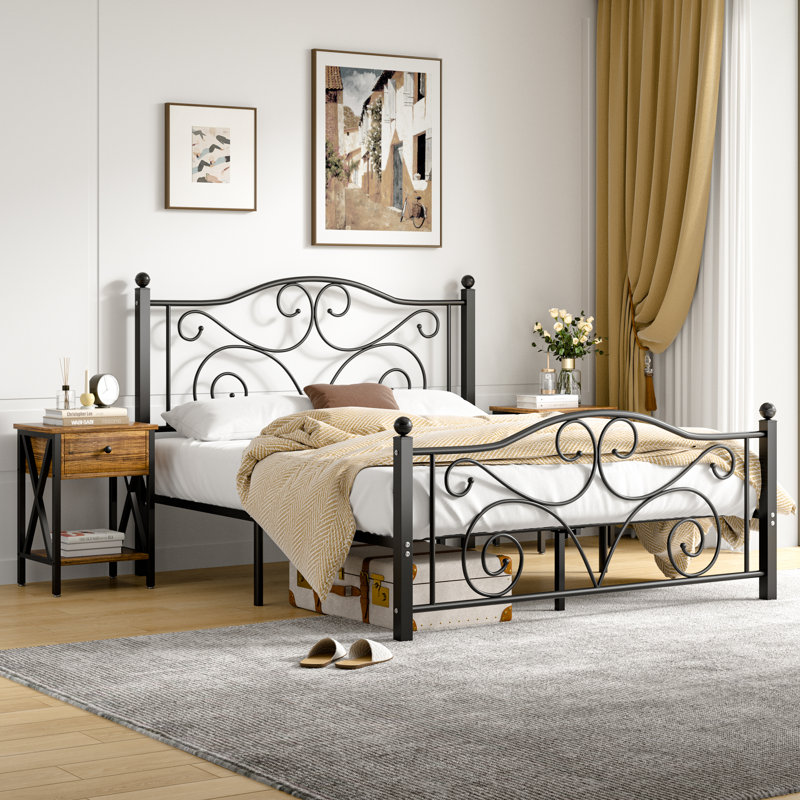 Auxter Steel Piece Bedroom Set, Full/Double, Brown