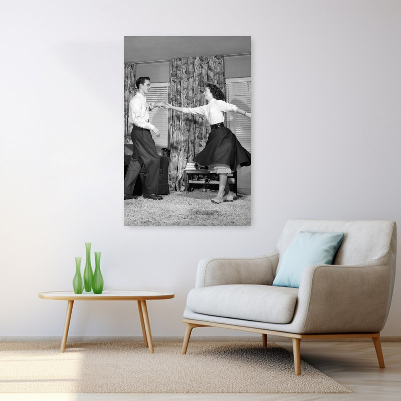 1950s, adolescent, garçon, fille, jitterbug, 48" H x 32" W
