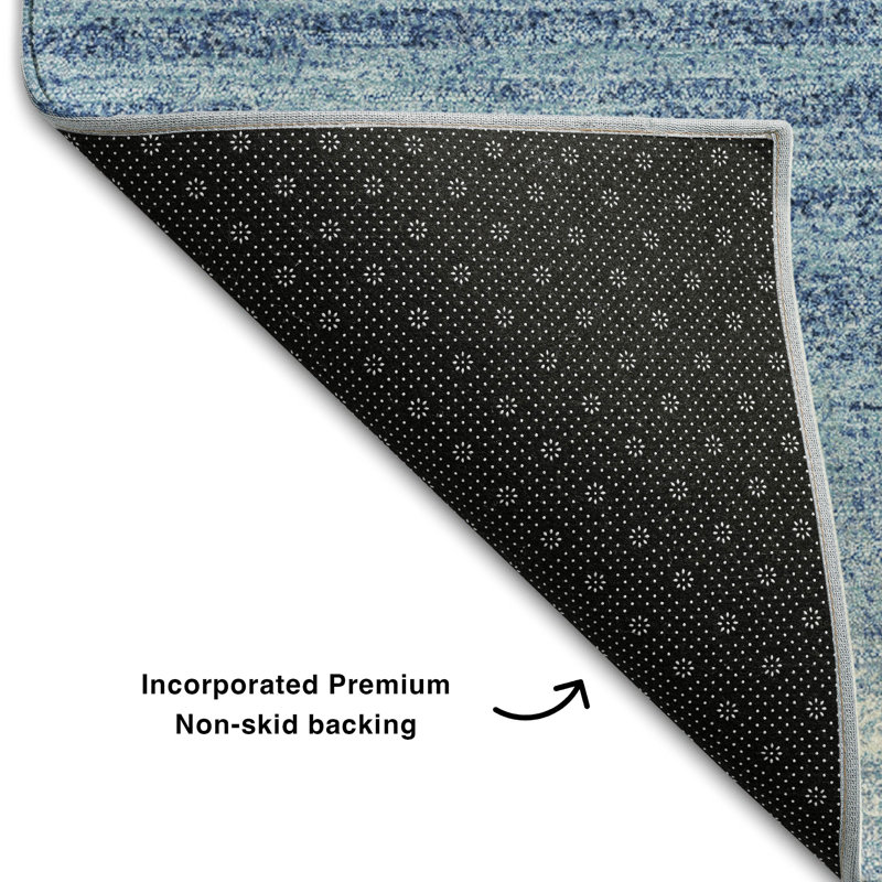 Tapis rayé de qualité supérieure lavable à la machine AMF1033, Rectangle 10 pi x 14 pi