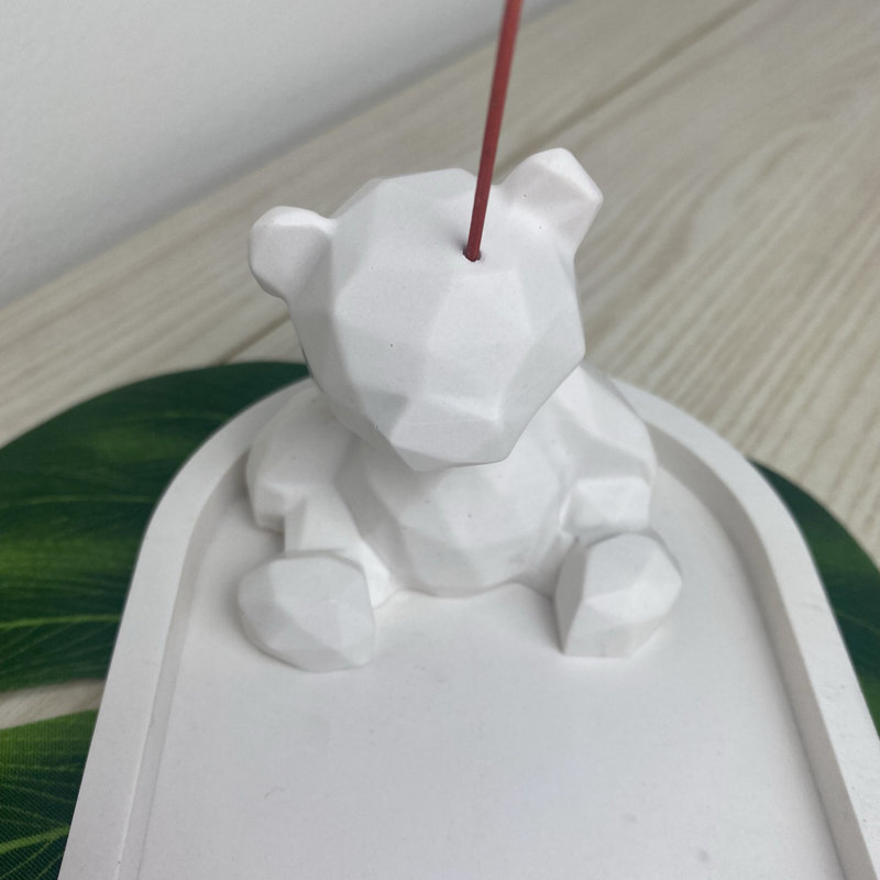 White Bear Incense Holder Dish