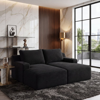 Méridienne double Corduroy avec porte-gobelets intégrés