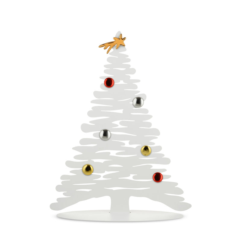Bark Christmas Tabletop Tree, 45cm H x 35.5cm W x 14cm D, White