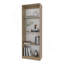 Bibliothèque plate Bear avec rangement ouvert et 4 tablettes, chêne naturel et blanc