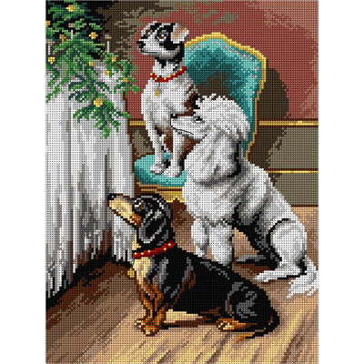 Toile à broder « A Christmas Treat 3490J » pour demi-point, sans fil