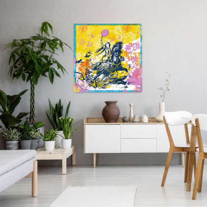 Congin, cheval, art urbain contemporain, H 36 po x l 36 po