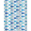 Aquarium White & Blue Shower Curtain