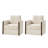 Nicha 31.25W" Modern Feather Blend Solid Wood Swivel Barrel Chair with Deep Seat-769217039
