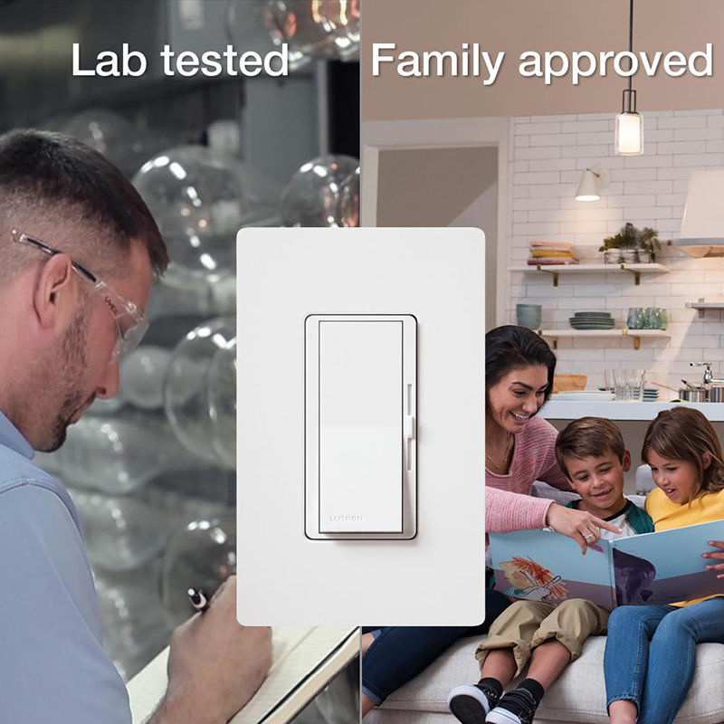 Gradateur / interrupteur à palette 150 W Lutron Diva White