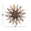 Metal Sun Home Wall Decor with Distressed Copper Like Finish
