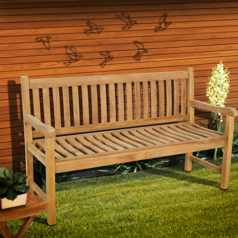 Banc de jardin et de patio en bois de teck Jan, H 36 po x l 59 po x P 24 po