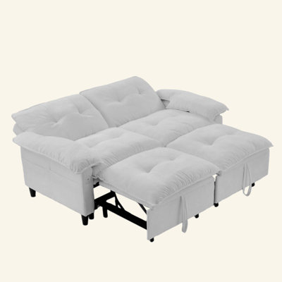 Velvet Pull Out Sofa Bed Convertible Sleeper Couch with Pullout Mattress