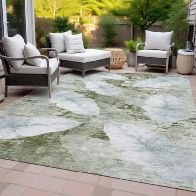 Machine Washable Indoor/Outdoor Arline ACN2172 Floral Rug
