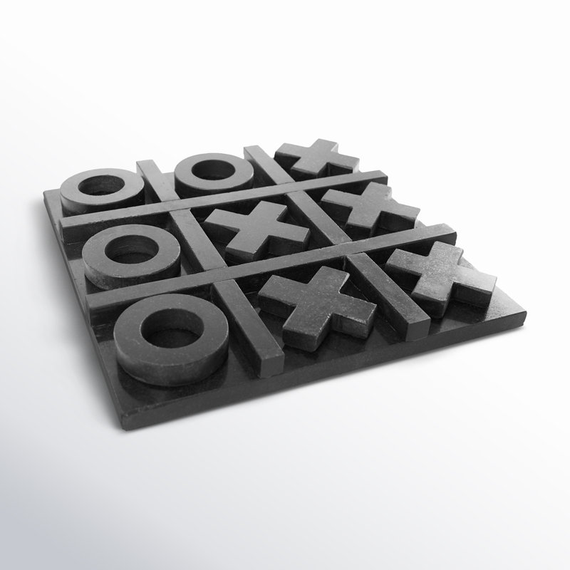 Ensemble de jeu Maric Tic Tac Toe, Noir