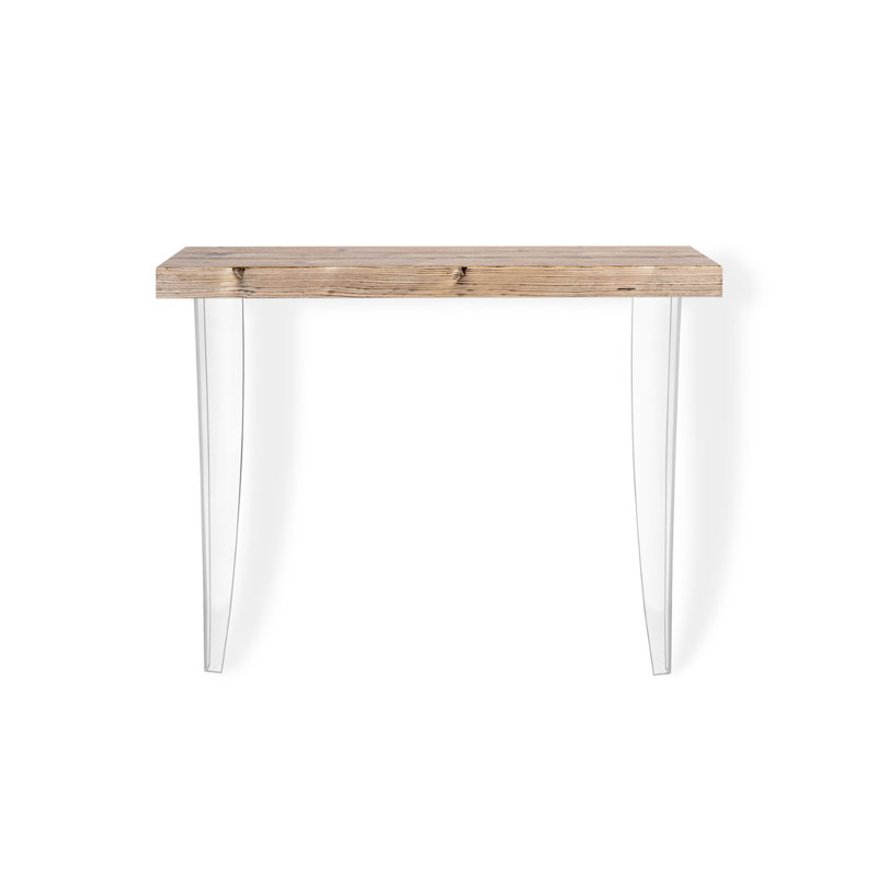 Ostrowski 100cm Solid Wood Top Console Table, Transparent, Rovere