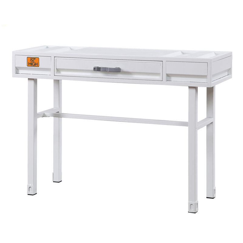 Bureau d'écriture blanc avec 1 tiroir, Blanc