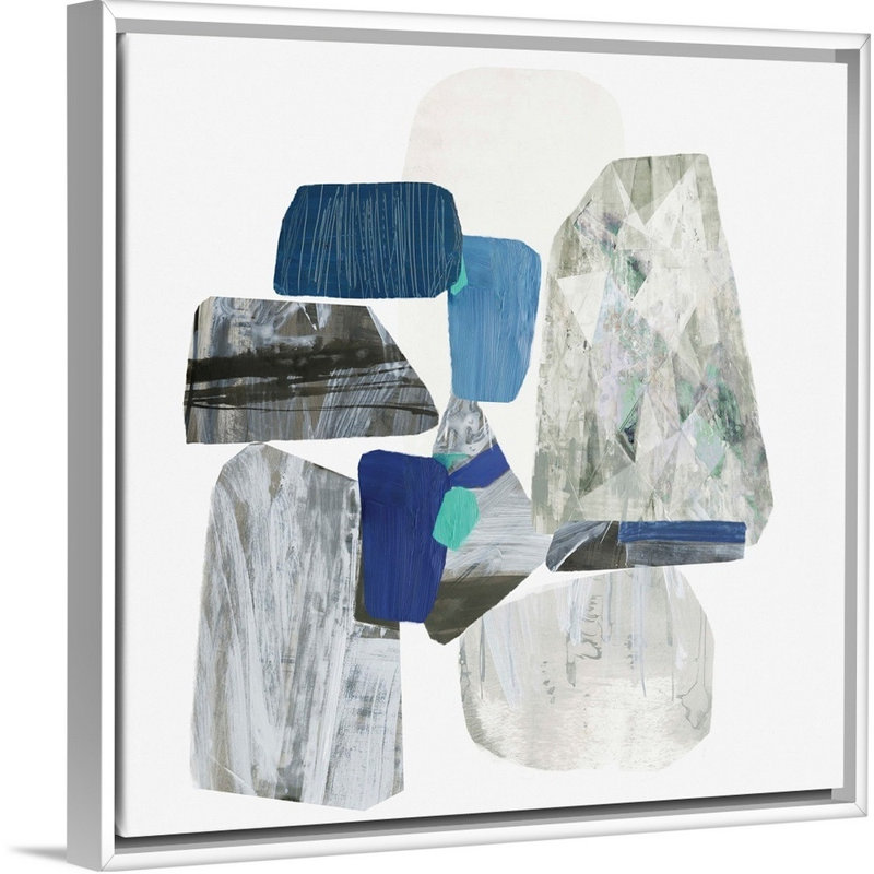 Stone I, reproduction d’art sur toile, H 32 po x l 32 po x P 1,75 po, Cadre blanc