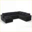 Canapé modulaire, canapé en chenille en U moderne avec rangement en méridienne de 110,75 po, noir | Cadre en bois-1587812843