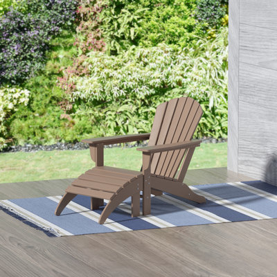 Altura Plastic Adirondack Chair with Ottoman Set