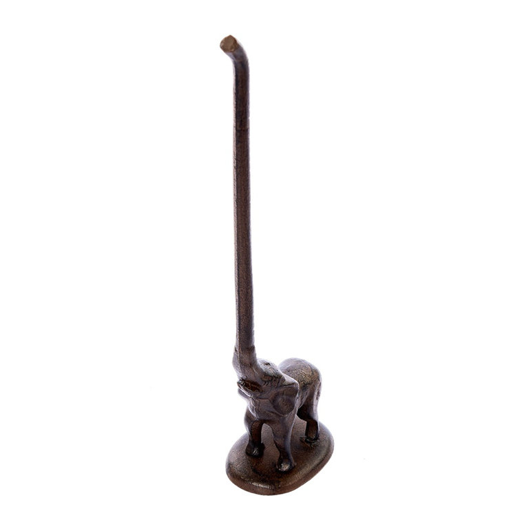 Porte-serviettes rétro en métal en forme d'éléphant, porte-serviettes en papier sculptural avec base lestée.