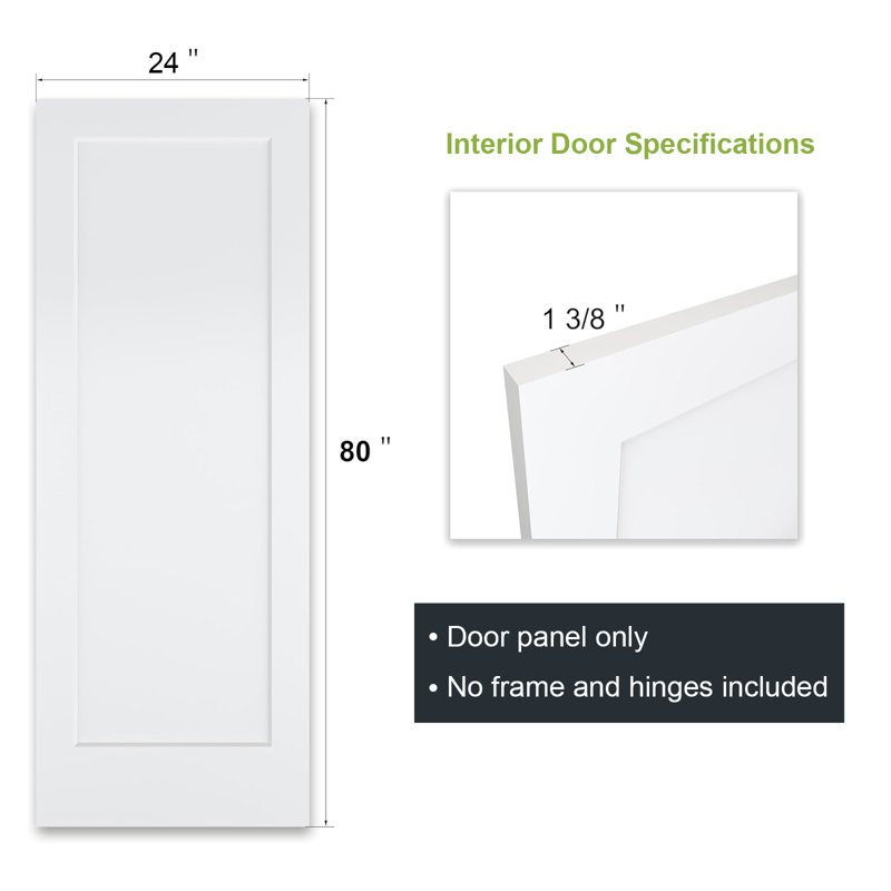 Panneau de porte intérieur peint 80 po. X 80 po + 3/8 po Panneau central, 24 po x 80 po