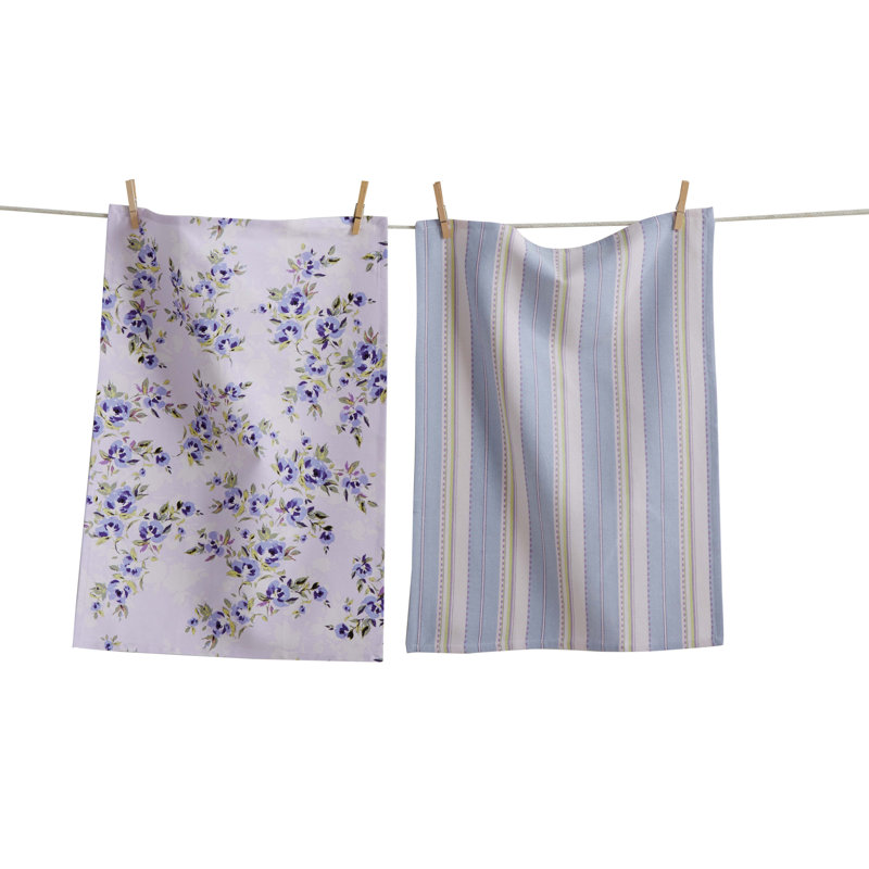 Lavender Floral Dishtowel Set  Soft Kitchen Towels for Everyday Use, Machine Washable.