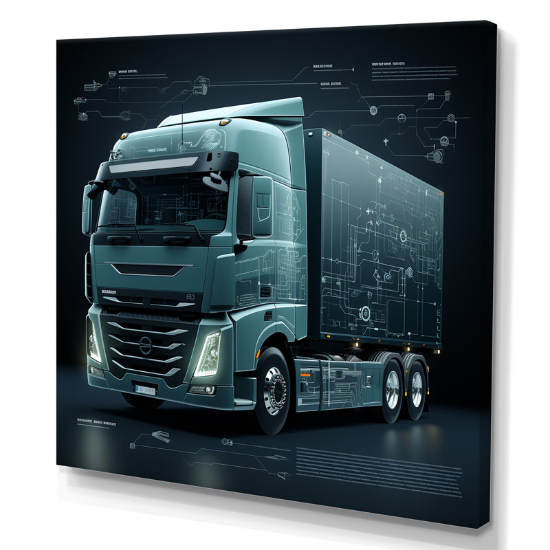 Abstrait camion 53 pi Harmony I, Toile tendue, H 30 po x l 30 po
