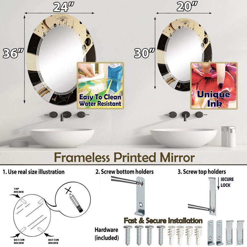 Miroir mural Segin, 30 po x 20 po