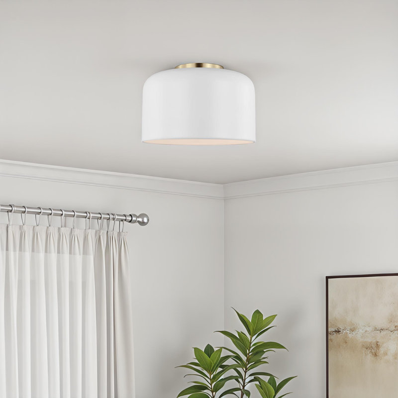 Flush Mount, 7" H x 10.75" W x 10.75" D, Matte White