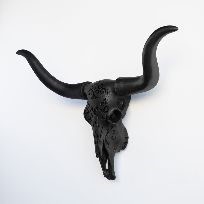 Décoration murale faux tribal Texas Longhorn, Noir