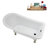 58" Streamlin Clawfoot Tub,Tray,Drain, Clawfeet-101628927-102219862
