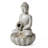 23.25"H Zen Style Concrete Meditating Buddha Statue Polyresin Outdoor Fountain With Pump And LED Light (KD)