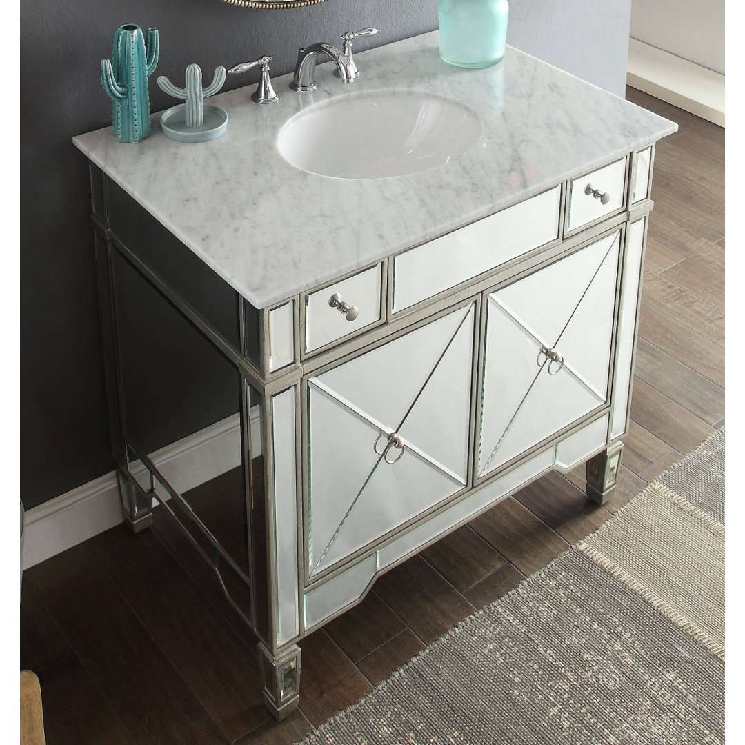 Sandstrom 36'' Single Bathroom Vanity with Stone Top House of Hampton® Top 