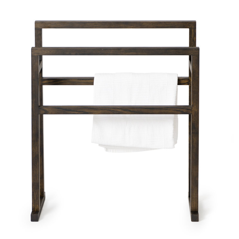 Belinda Wood 4 Freestanding Towel Stand, Dark Oak