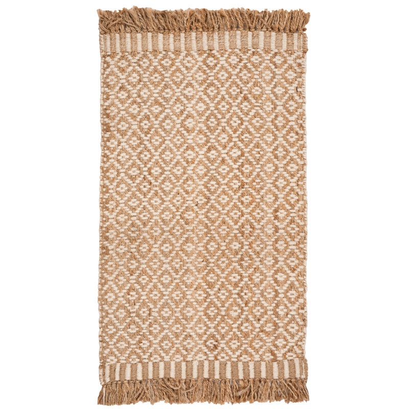 Nicholson Geometric Hand Woven Jute Rug , Rectangle 4' x 6'