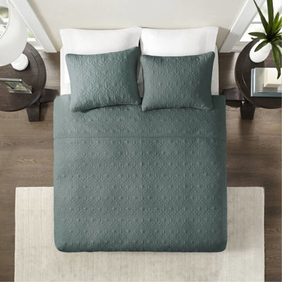  Courtepointe réversible 3 pièces pour grand lit - literie d'été magnétisée, charme matelassé, rembourrage en coton prélavé pour plus de douceur, livrée avec deux taies décoratives, literie décontractée lavable à la machine, courtepointe,
