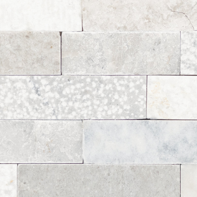 Presario 12" x 13" Natural Stone Brick Joint Mosaic Wall Tile, Reverent Taupe