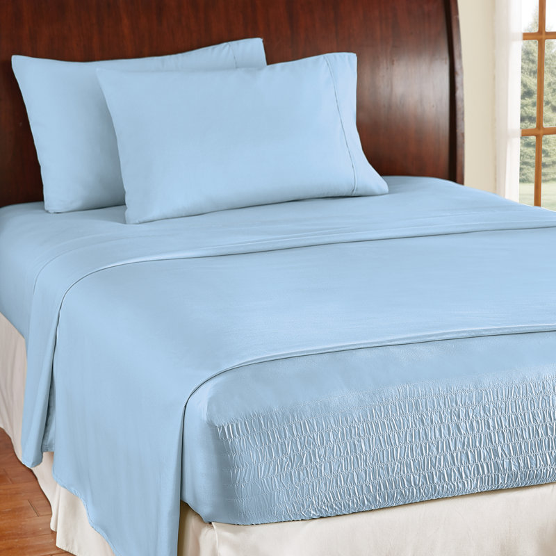 Microfiber Sheet Set, Full Fitted Sheet w/ 2 Standard Pillowcases, Light Blue