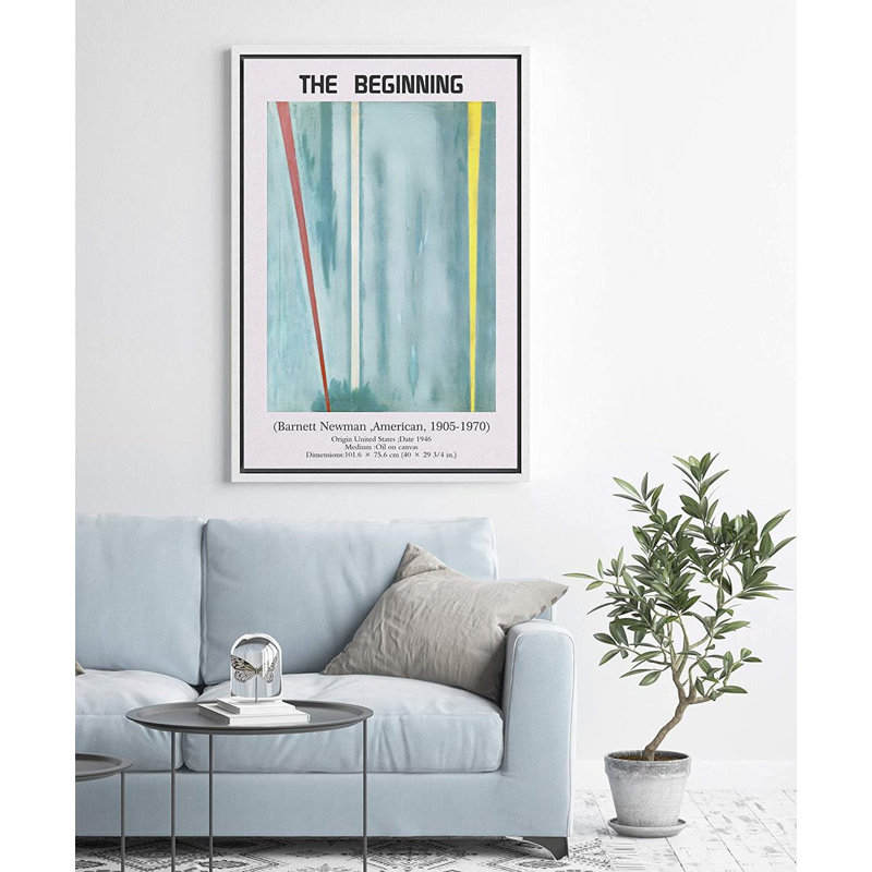Illustration classique de l'artiste débutant Barnett Newman - impression sur toile, L 16 po x H 24 po, Blanc
