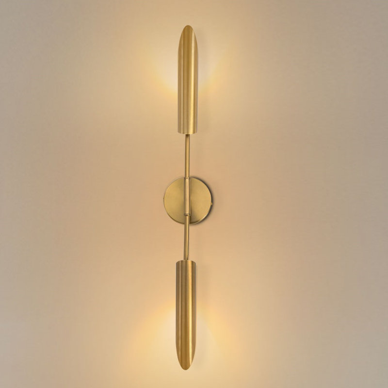 Dual-Head Unique Gold Wall Sconce