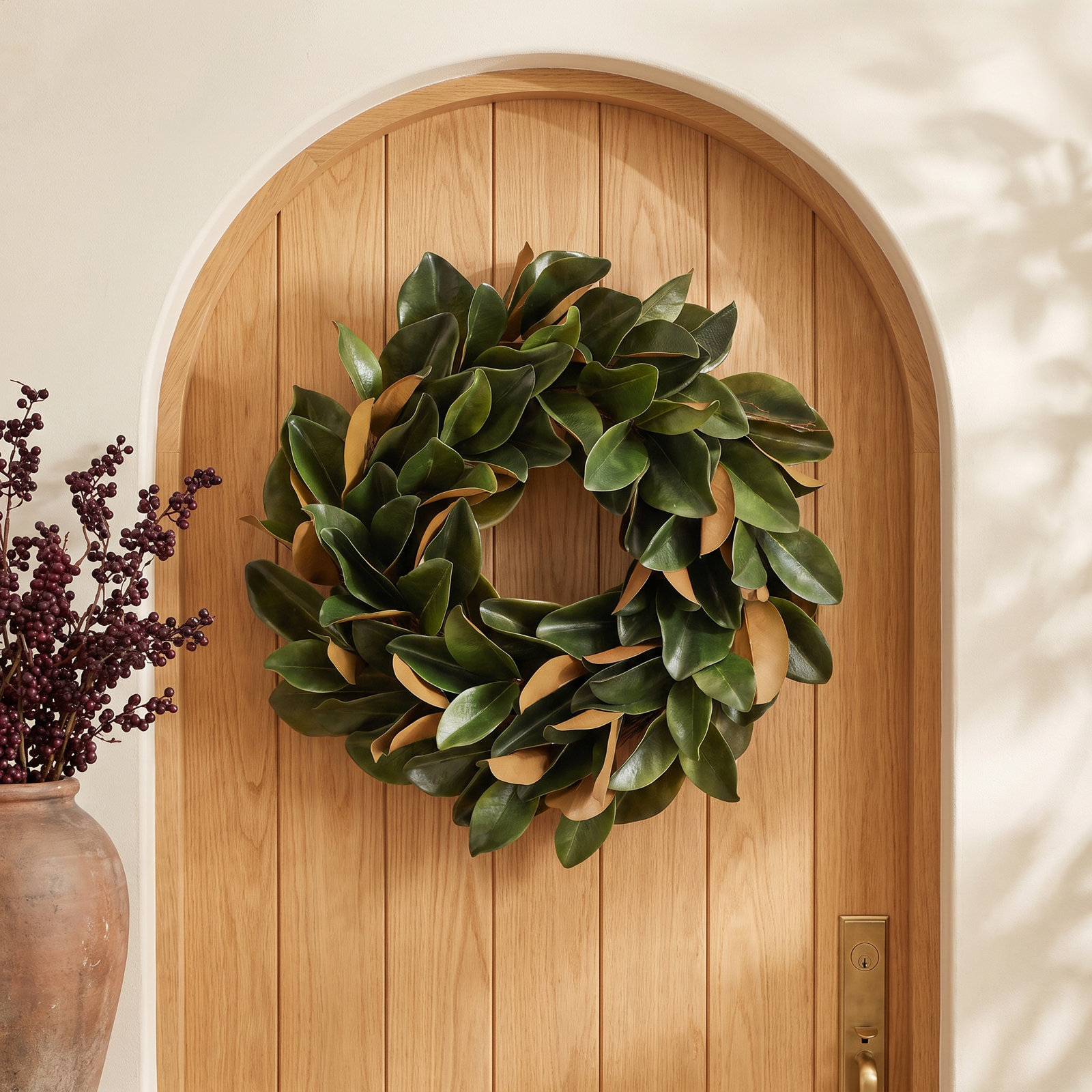 27'' Faux Magnolia Wreath