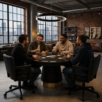 Table de poker 2 en 1 Prohibition Series 48 po - Noir par RAM Room Room