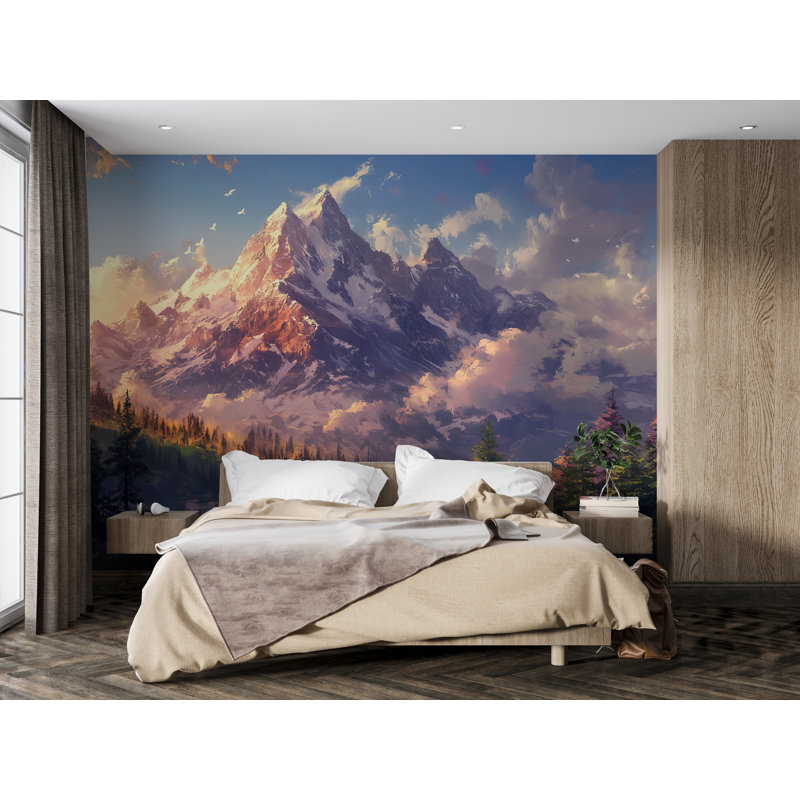 Papier peint Mountain Mountain, L 144 po x l 100 po, Peler et coller
