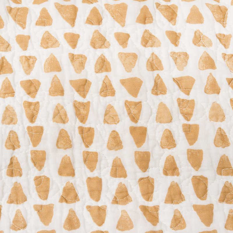 King Blue and Yellow Cotton Reversible Quilt Set
