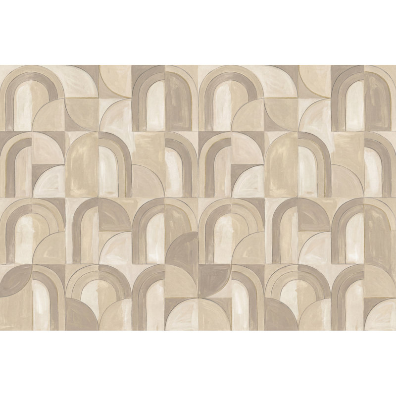 Décoration géométrique abstraite amovible à motif géométrique de papier peint à motif d'arches géométriques, 140 po x 108 po