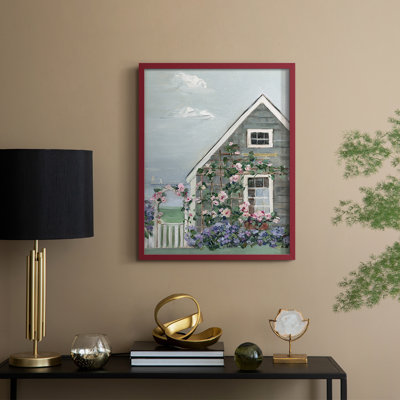 Coastal Cottage II, reproduction encadrée - bois massif