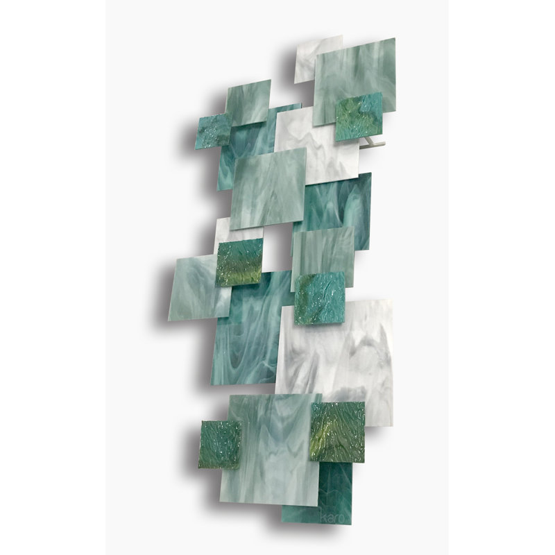 Coral Handmade Modern Abstract Wall Decor on Glass